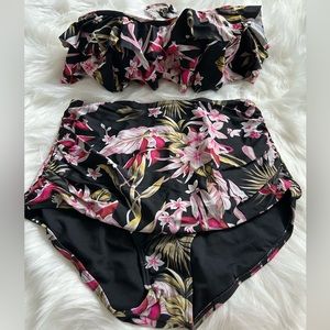 Ruffle Top High Waisted Bikini